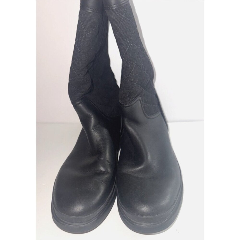 Cole Haan Black Leather Waterproof Quilted Winter Boots Women 8.5B EUC CHARITY